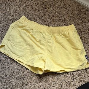 Patagonia barely baggy light yellow shorts